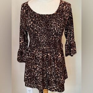 Bobbie Brooks Ladies Leopard Print SZ M Mob Boss Indie Sleaze Boho Chic Top